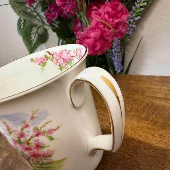Royal Albert Blossom Time Mug Pink Cherry Tree Gold Trim Bone China England - Picture 7 of 8